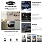 Cosmo 36 Inch 6 Cubic Foot Gas Range Convection Oven with 6 Italian Burners