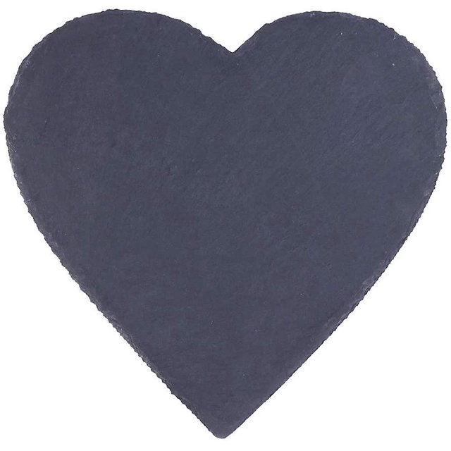 Tablero de queso de pizarra en la forma de un corazón en la forma de una piedra. Queso para pasteles, frutas, aperitivos, galletas, tocino, sushi, pizza (negro) 10 cm Feliz Sencillez