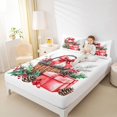 thumbnail image 4 of Manfei Western Christmas Floral Queen Sheet Sets,Red Bowtie Gifts Flat Sheet,Rustic Berry Pine Cone Queen Fitted Sheet For Girls Boy,Super Cozy Room Decor,4-Piece, 4 of 7