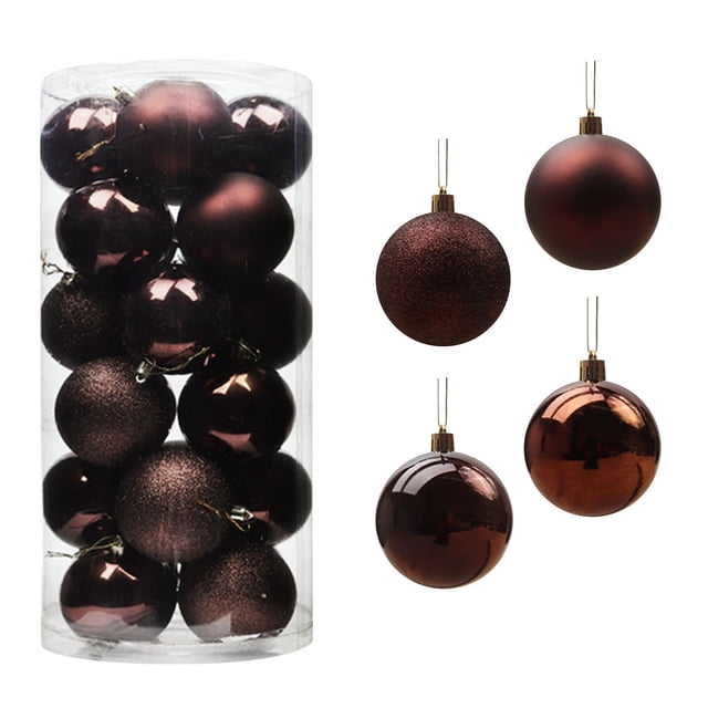 Fiudx Juego de Bolas Navideñas, Adornos de Plástico Irrompibles, Adornos con Purpurina, Decoración Navideña para El Hogar, Colgante para Árbol, Decoración de Techo para Centro Comercial.