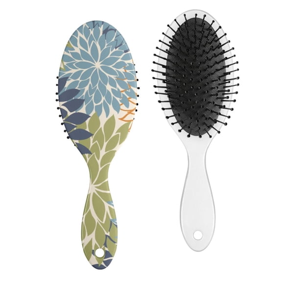 Colorful Artistic Pattern Hair Brush, Bohemian Soft Paddle Detangler for Wet Hair, Wooden Handle, Great for Travel