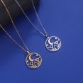 thumbnail image 6 of EUEAVAN Silver Lotus Moon Star Circular Pendant Necklace Stainless Steel Jewelry, 6 of 6
