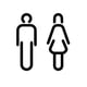 thumbnail image 3 of Letrero de baño para hombre y mujer, letrero de WC, juego de figuras 3D, etiqueta adhesiva de pared antigua, estilo nórdico Un negro, 3 of 9