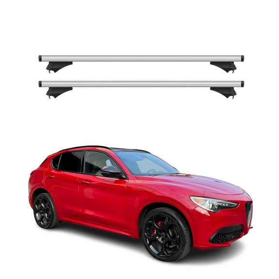 2018-2026 Alfa Romeo Stelvio Roof Rack Cross Bars Silver