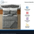 thumbnail image 4 of Mainstays Full/Queen Comforter Set, All-Season, 5-Piece, Grey Jacquard Damask, 4 of 14