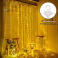 thumbnail image 4 of Cortina de luz - Guirnalda de luces de 300 LED de 3 m x 3 m, funciona con pilas y control remoto USB, 8 modos, impermeable, para Navidad, interior y exterior, ideal para ventanas, fiestas y bodas., 4 of 5