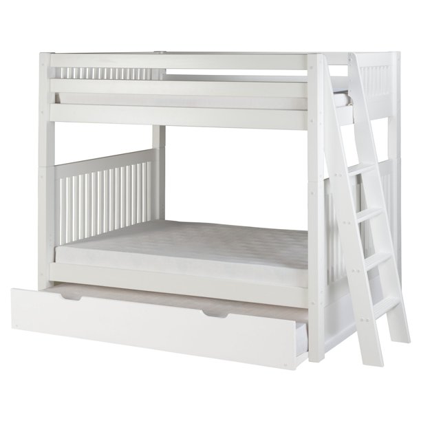 Camaflexi Twin over Twin Bunk Bed Mission Headboard Lateral Angle