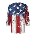 thumbnail image 4 of Simua Womens Summer Tops Short Dolman Sleeve Shirts 2025 Fashion V Neck Outfits Clothes Women Patriotic Shirts, 4 of 5