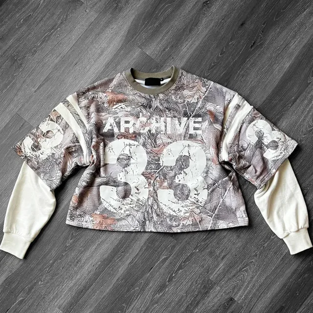 Camiseta deportiva Y2K para hombre, Sudadera con capucha de gran tamaño con patrón de camuflaje, estilo gótico americano, Harajuku, Hip-Hop, novedad