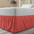 thumbnail image 1 of Abstract Bed Skirt, Rhythmic Contemporary Spiraling Dots Flowers Bicolored Illustration Print, Elastic Bedskirt Dust Ruffle Wrap Around for Bedding Decor, 4 Sizes, Vermilion and White, by Ambesonne, 1 of 2