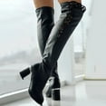 thumbnail image 3 of Oyedens Over The Knee Boots for Women Ladies Black Lace High Heels Thigh High Dress Tall Boots Party, 3 of 8