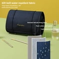 thumbnail image 4 of Bolsa de cosméticos colgante, bolsas de maquillaje multifuncionales portátiles, organizador de malla, regalo elegante doblado para cumpleaños Almacenamiento y organización del hogar Rosa claro, 4 of 6