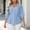 Light Blue, variant on Women Point Lapel Full Button Down Peplum Waist Blouse Pleated Curvy Fit 3/4 Puff Cuff Sleeve Wrinkle Resistant Solid Business Casual Plus Size Top for Wedding Outfits (PurpleXL)