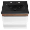 thumbnail image 6 of Modway Render 24" Wall-Mount Bathroom Vanity in White Walnut Black, 6 of 9