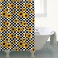 thumbnail image 4 of Black White Checker Sunflower Pattern Shower Curtain 72"x72" ,Bathroom Decorative Shower Curtains Set with 12 Hooks,Modern Waterproof Washable Shower Curtain, 4 of 6