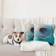 thumbnail image 4 of Ambesonne Feather Throw Pillow Cover 2 Pack, Close up Peacock Fluff Art, 20", Multicolor, 4 of 5
