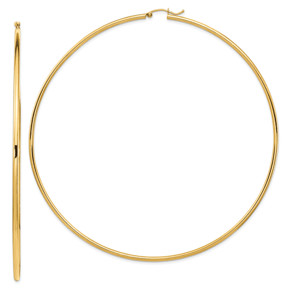 Primal Gold 14 Karat Yellow Gold 2mm Hoop Earrings