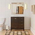 thumbnail image 1 of Horizon 36" Bathroom Vanity with Chocolate Cabinet and Carrara Marble Top, 1 of 5