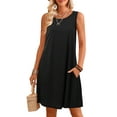 thumbnail image 2 of Fancyglim Womens Casual Tank Dress Summer Casual T Shirt Dresses Black XL, 2 of 7
