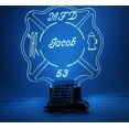 thumbnail image 3 of Fire Badge Light Up Lamp Light Lamp LED, Personalized Name Firefighter Engraved Table Lamp, Our Newest Feature - It's Wow, Comes with Remote, 16 Color Options, Dimmer, Free Engraving, Great Gift, 3 of 10