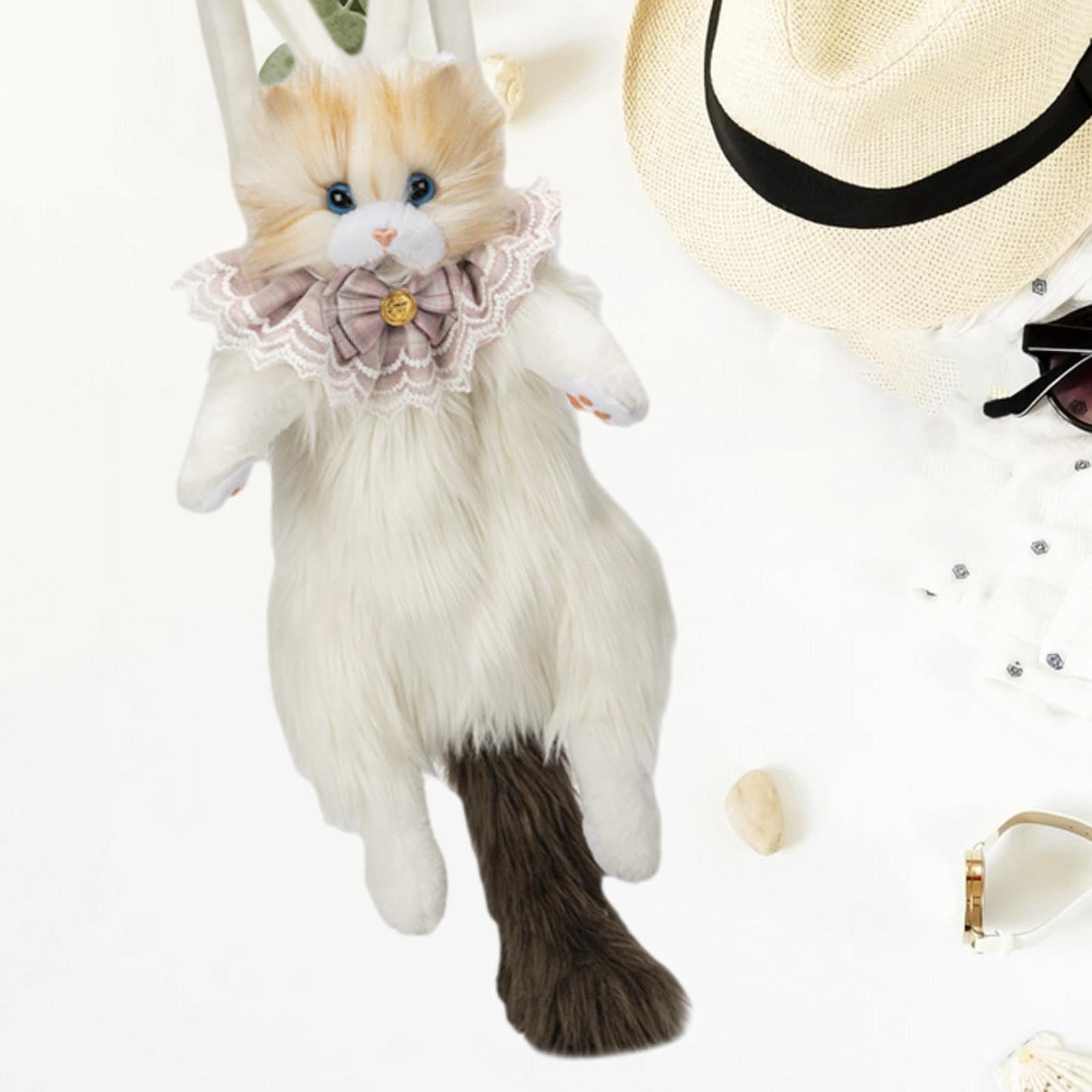Abbraccia Cute Stuffed Cat Doll Backpack Funny Animal Shaped Backpack for Pet Lovers Gifts Brown