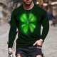 thumbnail image 2 of Camiseta de todos los días unisex para hombre Camiseta informal de manga larga con estampado gráfico en 3D del día de San Patricio Pompotops  oipoqjl6682, 2 of 9