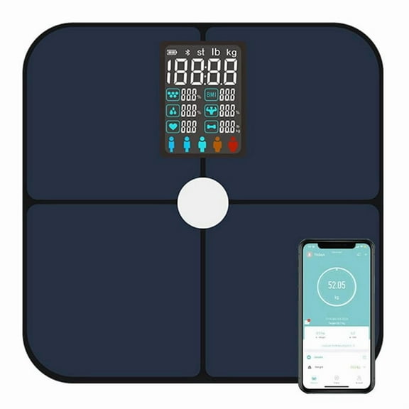 Smart ITO Heart Rate Scale Large Display Digital Smart Scale for Full Body Weight Fat Tracking for Bathroom Women Men