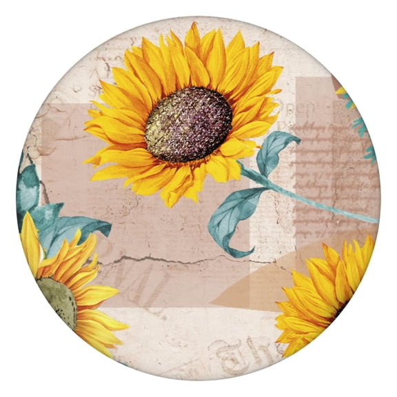 Watercolor Floral Round Tablecloth Elastic Edge Windproof Outdoor Picnic Table Cover