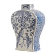 thumbnail image 1 of Florero de cerámica, florero decorativo, de estilo chinoiserie, adorno de mesa para mueble de TV, escritorio, mesa de centro, 1 of 8