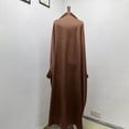 thumbnail image 4 of Kids Prayer Dress Muslim Clothes for Girls Long Sleeve Abaya with Hijab 2 Piece Maxi Islamic Set Scarf Kaftan Jilbab Coffee 12-13 Years, 4 of 6