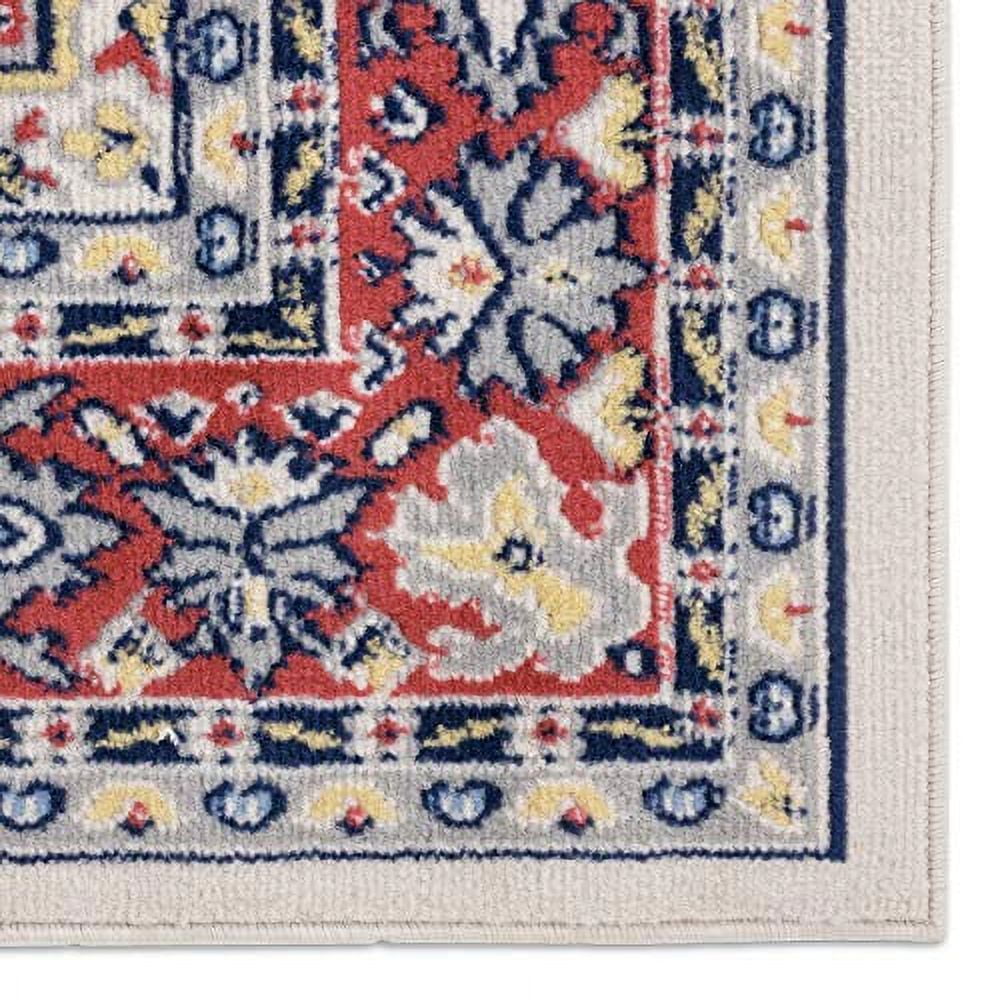 Home Dynamix Premium Sakarya Traditional Medallion Area Rug, Ivory/Red, 5'3"x7'5"