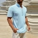 thumbnail image 4 of Blusa y camisa de manga larga con cuello alto para hombre, moda informal, lisa, con botones, cuello alto, manga larga, con blusas, camisas para hombre, blusa de algodón y poliéster., 4 of 8