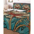 thumbnail image 3 of Quilts Twin XL Size, William Morris Plant Floral Soft Comforter Bedding Set for Bed, Retro Lotus Flower Leaves Lightweight Quilted Bedspread with Pillow Cover(2 Pieces) for All Season, 68x98 Inch, 3 of 6