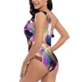 thumbnail image 4 of Picia Rainbow Poodle Urban Street Pattern Women's One Piece Swimsuits,One Shoulder Swimwear Asymmetric ,Ruffle Monokinis Bathing Suits,High Waisted Flattering Bathing Suits-X-Large, 4 of 8