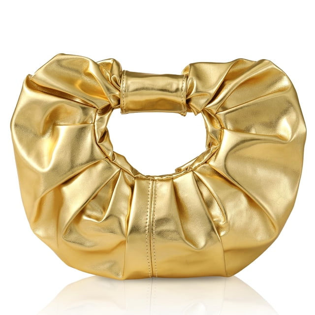 Bolso de mano JENSVOIR Gold Evening Clutch de piel sintética para mujer