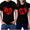 thumbnail image 2 of Fesfesfes Men Tops Couples Lover Valentine's Day Short Sleeve T-Shirt Love Letter Print Tops Sale Items, 2 of 7