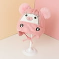 thumbnail image 4 of Godderr Toddler Boys Girls Knit Hat with Earflap Winter Warm Cap Cute Cartoon Cap for 2-24M, 4 of 5