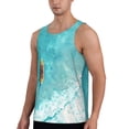 thumbnail image 2 of Gukieu Tranquil Ocean Canoe Journey Print Men's Quick Dry Fitness Vest, Round Neck Sleeveless Fitness Bodybuilding Top-Small, 2 of 7