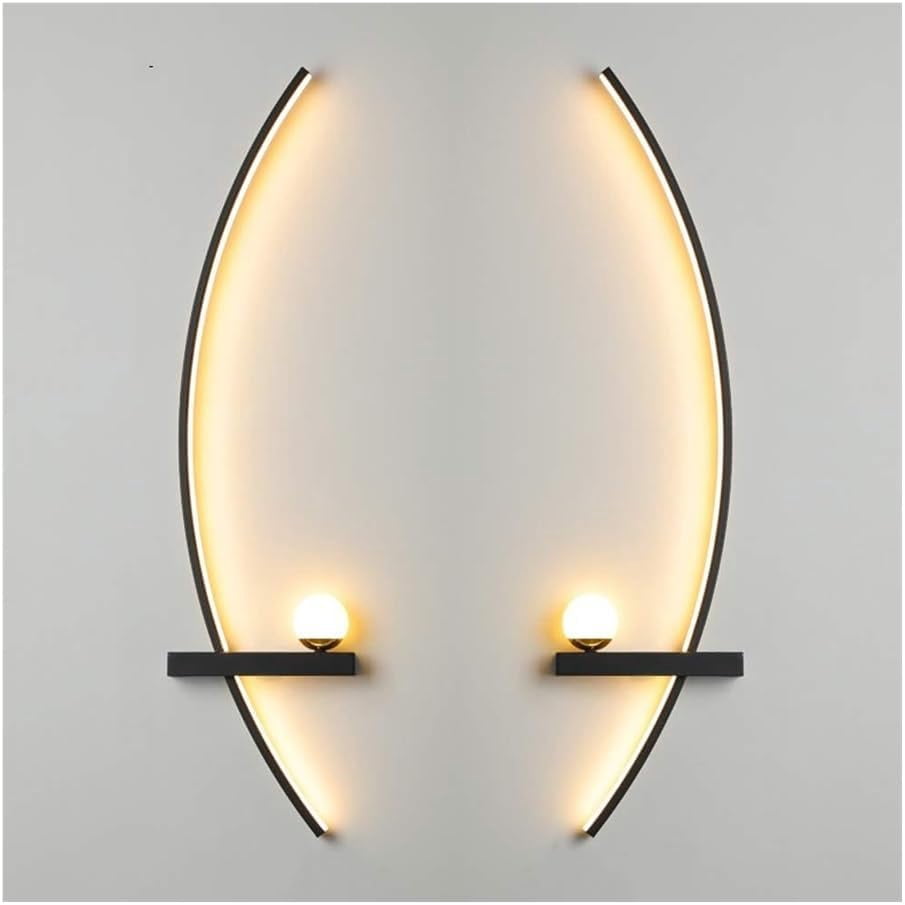 Modern LED Wall Sconces Set of 2, Linear Wall Lights, 3 Color Changing Metal Wall Light Fixture, Hardwired for Living Room, Bedroom, Hallway(55cm)