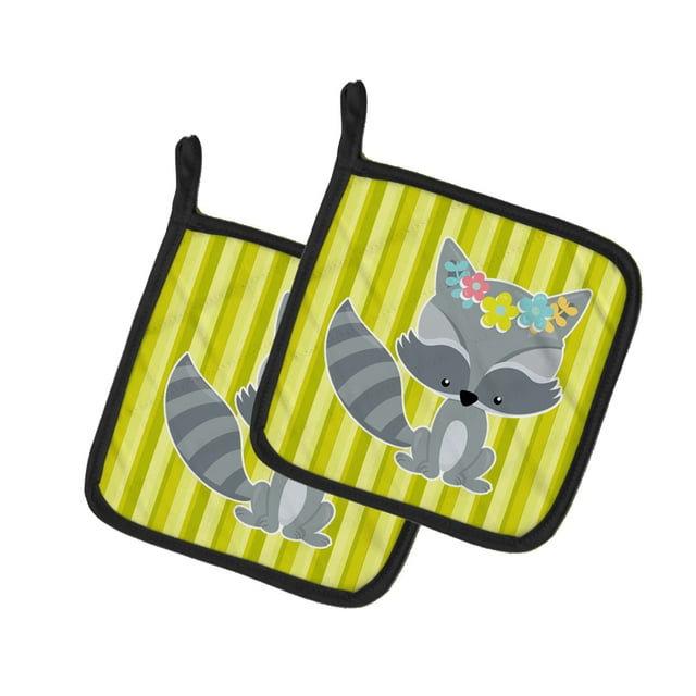 Carolines Treasures BB7095PTHD Raccoon avec Fleurs Paire de Porte-Pots