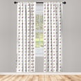 thumbnail image 2 of Ambesonne Spring Curtains, Colorful Finch Birds Art, Pair of 28"x84", Dark Pink Mustard White, 2 of 4