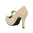 thumbnail image 3 of Qupid BB43 Women Nubuck T-Strap Almond Toe Platform Heel Pump, 3 of 5