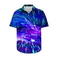thumbnail image 4 of Fashion Men Comfortable Printing Short Sleeve Turndown Collar Blouse Shirt, 4 of 5