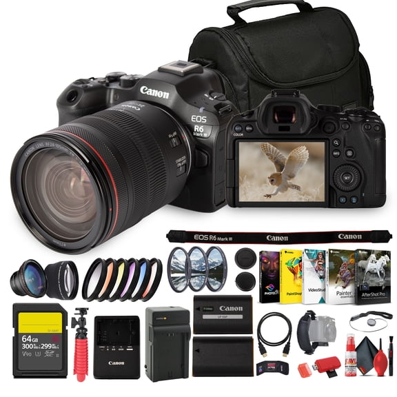 Canon EOS R6 Mark III Mirrorless Camera 32.5MP 7K RAW   RF 24-105mm f/4 Lens Bundle (International Model)