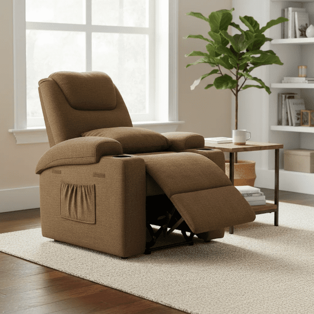 Sillón Reclinable Eléctrico con Elevador, Masajeador y Calefacción Color Gris, Living Essentials