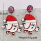 thumbnail image 1 of Bonitos dientes, sombrero de Navidad, pendientes de madera, coche rojo, béisbol, Rugby, sombrero de Navidad, Papá Noel, pendientes de caramelo de arcoíris, regalo de joyería, 1 of 3