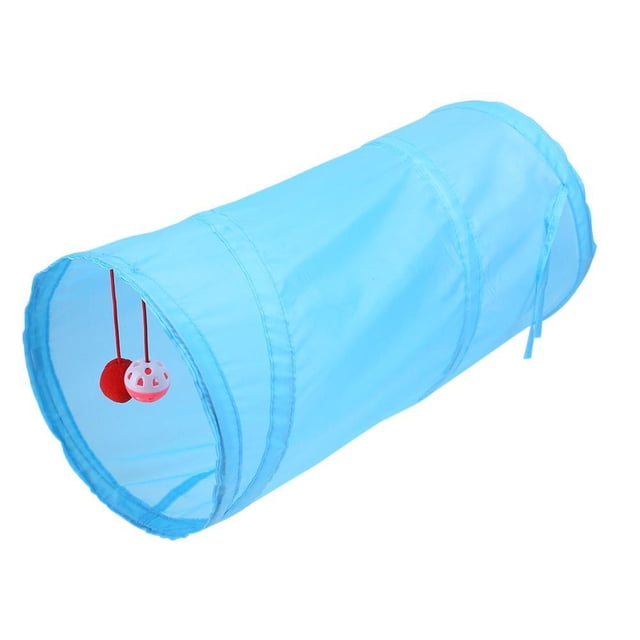 Kuymtek Cat Tunnel Funny Cat Kitten Game Play Juguete Plegable Con Dos Bolas (azul Cielo)