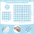 thumbnail image 2 of 120 Pcs Blue Gingham Napkins, Disposable Blue Checkered Paper Napkins for Baby Shower, Picnic, Birthday, 5 x 5 Inches, 2 of 14