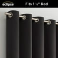 thumbnail image 4 of Eclipse Blackout Curtains, Darrell Thermaweave Grommet Extra Wide Curtains, Sliding Door Curtains 84 in x 100 in, Black, Sold as a Single Curtain Panel, 4 of 8