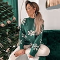 thumbnail image 3 of Chandail de Noël pour Femmes Cardigan Chaud Imprimé Fluffy Tricot Décontracté Fermeture Mi-Longue Pull Mode Col Rond Blouse, 3 of 7